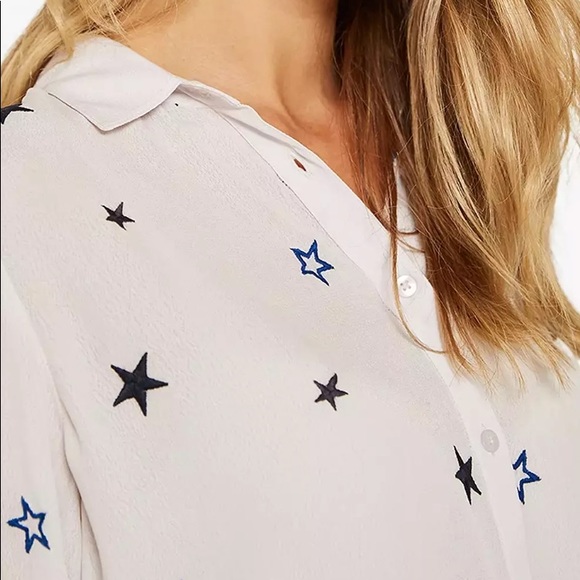 Women's Star Print Button Down Shirt - EUC - Picture 3 of 8